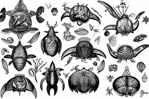 horseshoe crab shark fairy tattoo idea