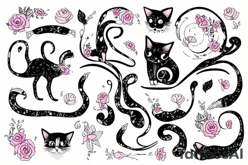 elegant and beautiful cat tattoo idea
