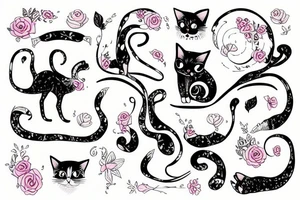 elegant and beautiful cat tattoo idea