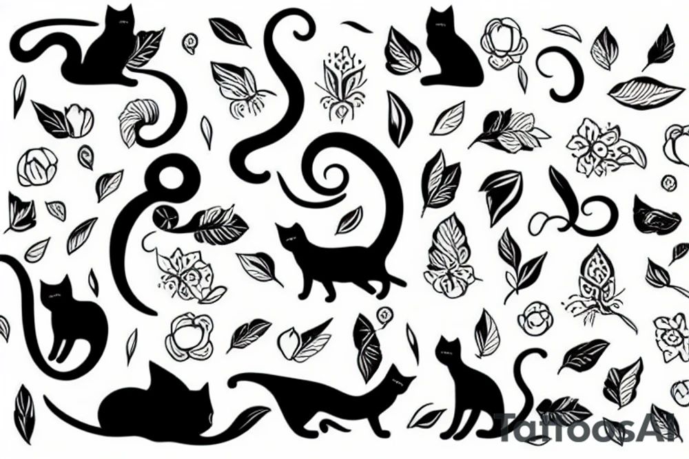 elegant and beautiful cat tattoo idea