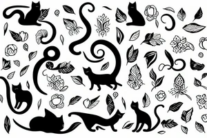 elegant and beautiful cat tattoo idea