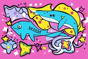 gay shark with gay fairy tattoo idea