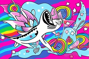 gay shark with gay fairy tattoo idea