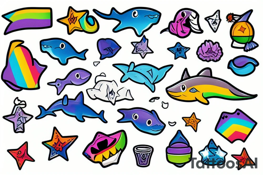 gay shark tattoo idea