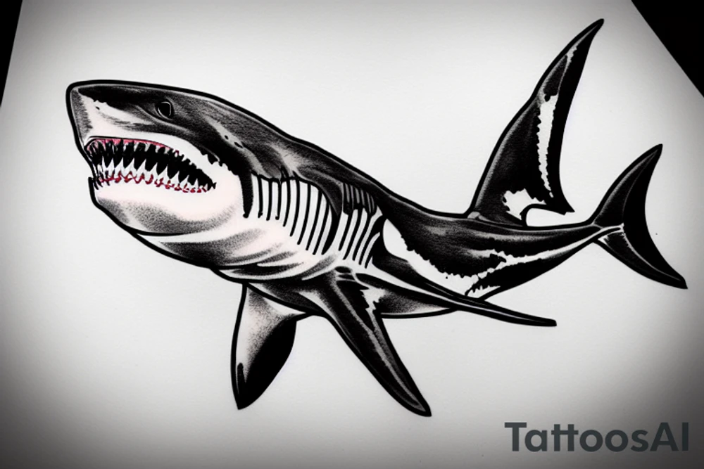 great white shark tattoo idea