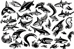 A fox shark tattoo idea
