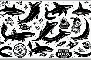 A fox shark tattoo idea