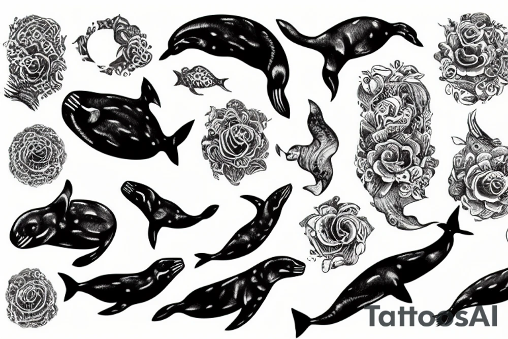 A seal whale tattoo idea