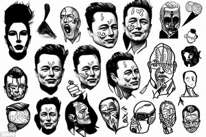 elon musk face tattoo idea