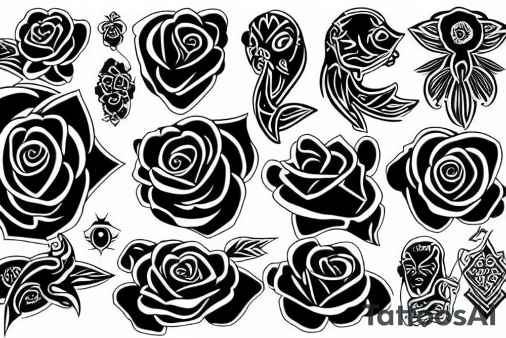 black rose tattoo idea