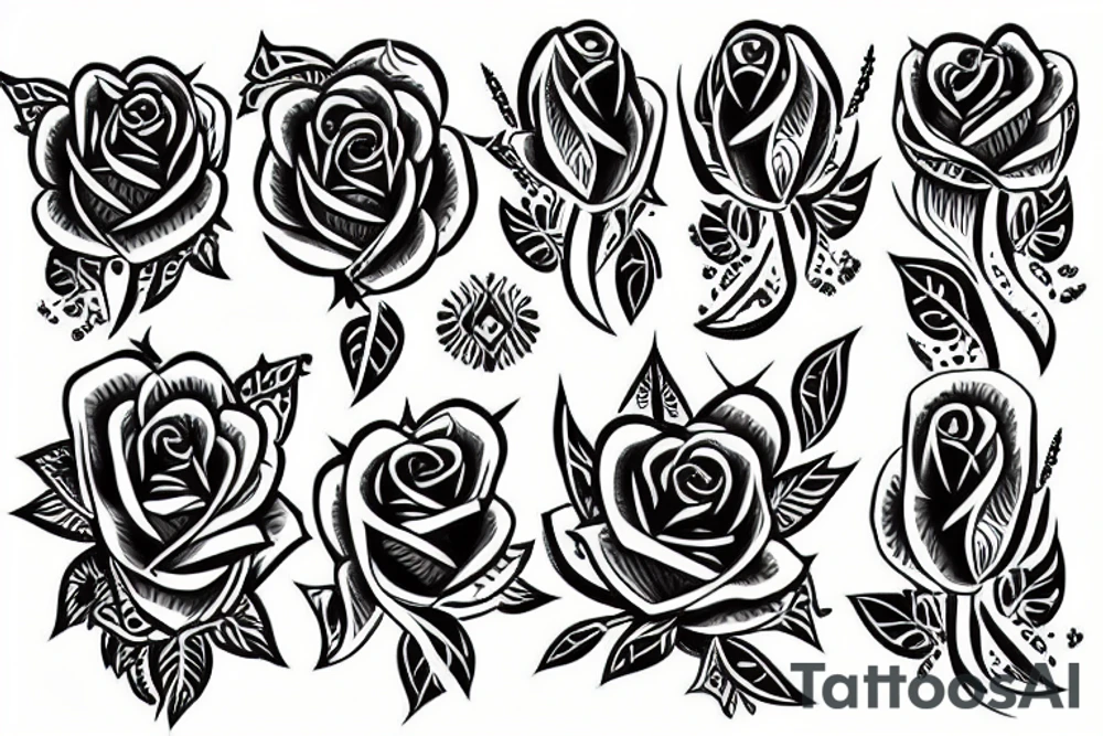 black rose tattoo idea