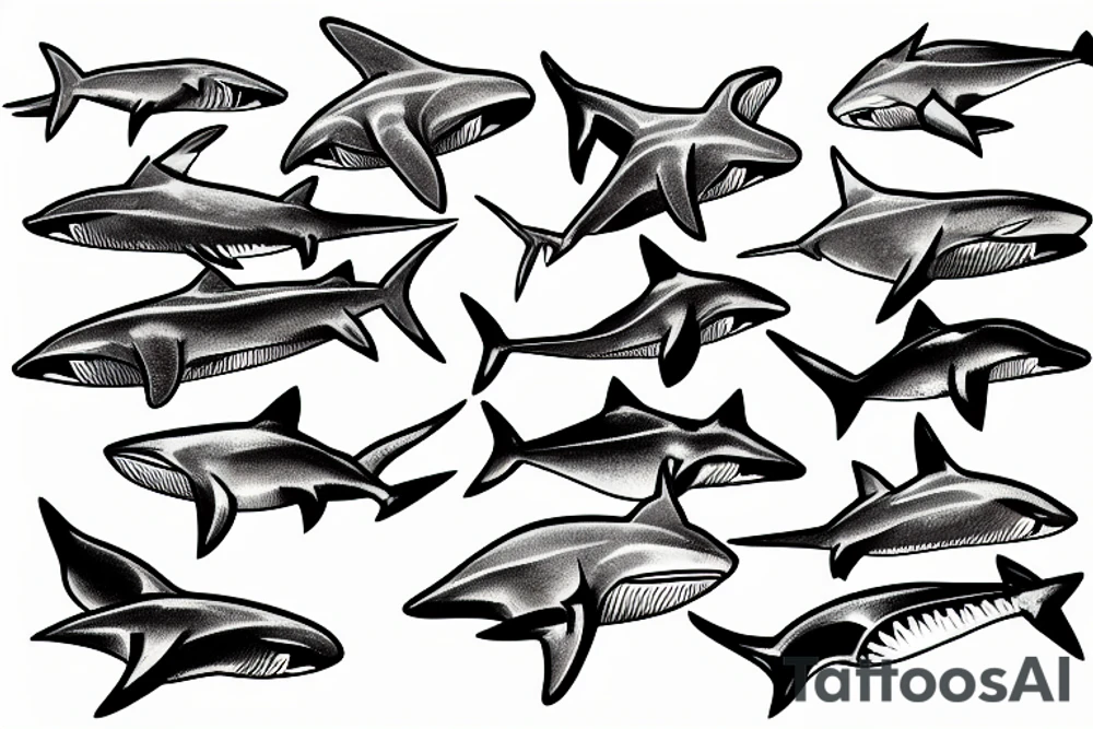 A piping plover shark tattoo idea