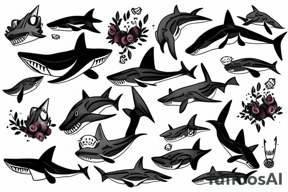A shark fox tattoo idea