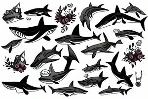 A shark fox tattoo idea
