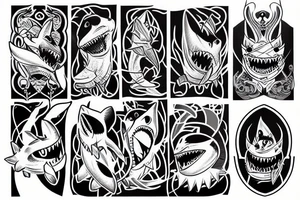 A shark fox tattoo idea