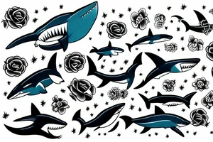 A shark fox tattoo idea