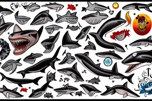 A shark fox tattoo idea