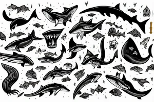 a fox shark tattoo idea
