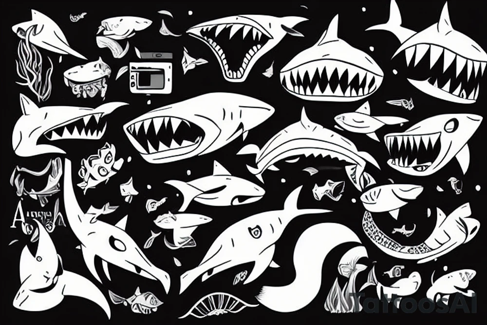 a fox shark tattoo idea