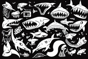 a fox shark tattoo idea