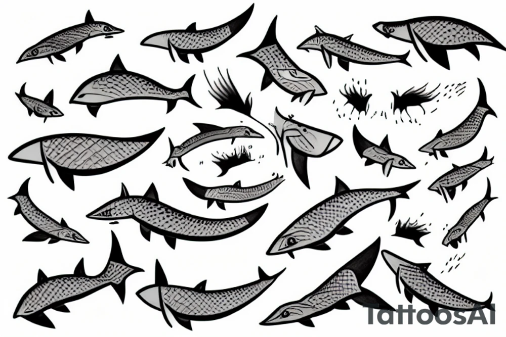 a fox shark tattoo idea