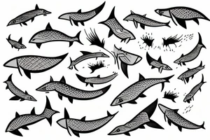 a fox shark tattoo idea
