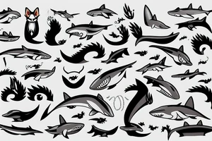a fox shark tattoo idea