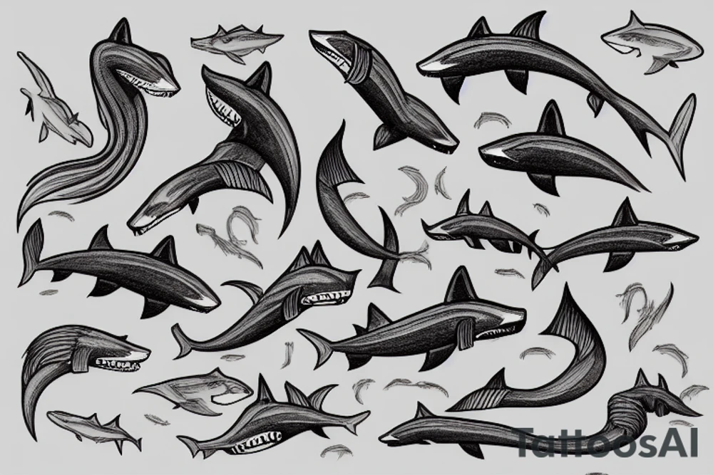 a fox shark tattoo idea