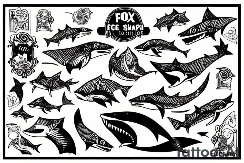 a fox shark tattoo idea