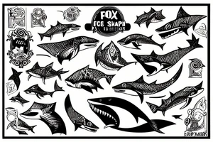 a fox shark tattoo idea