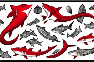 A red fox shark tattoo idea
