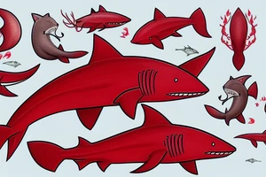 A red fox shark tattoo idea