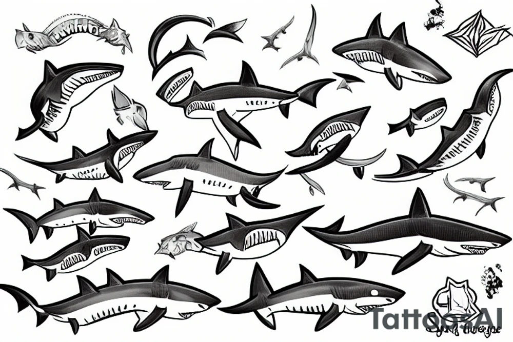 A shark fox tattoo idea