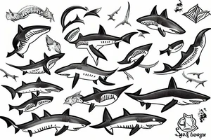 A shark fox tattoo idea