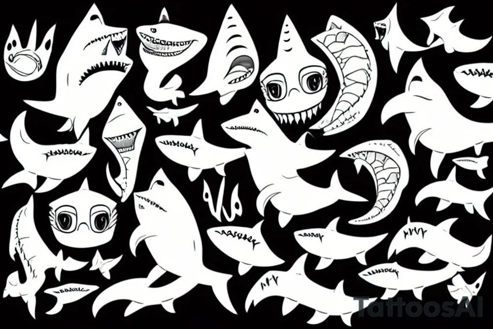 A shark fox tattoo idea