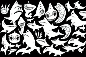 A shark fox tattoo idea