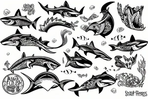 A fox shark tattoo idea