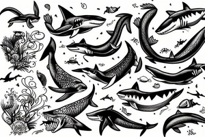 A fox shark tattoo idea