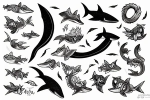 A fox shark tattoo idea