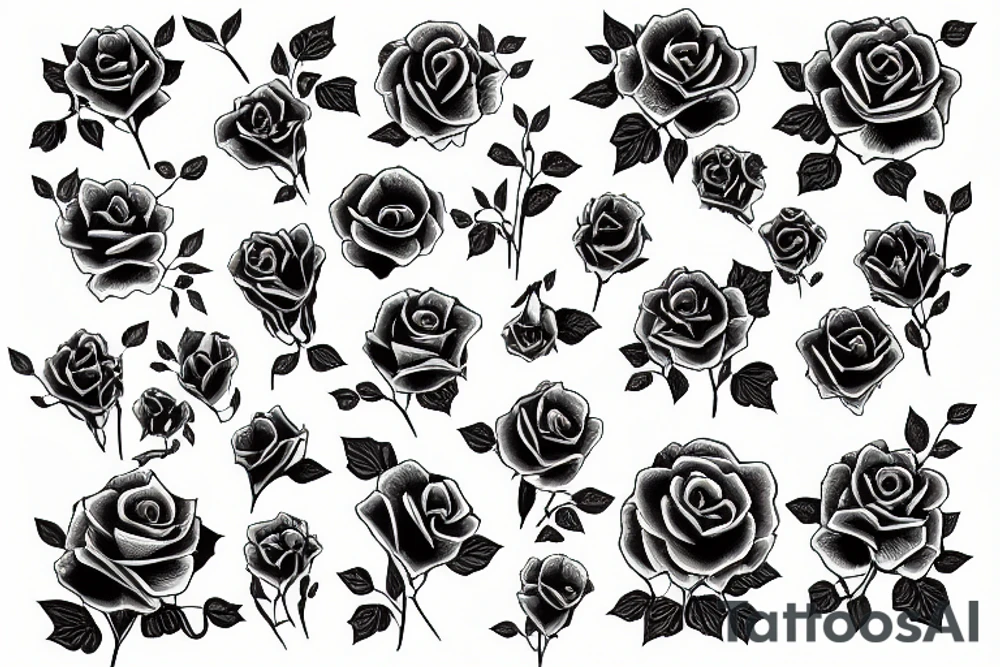 Ivy climbing around a black rose tattoo idea