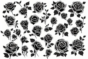 Ivy climbing around a black rose tattoo idea