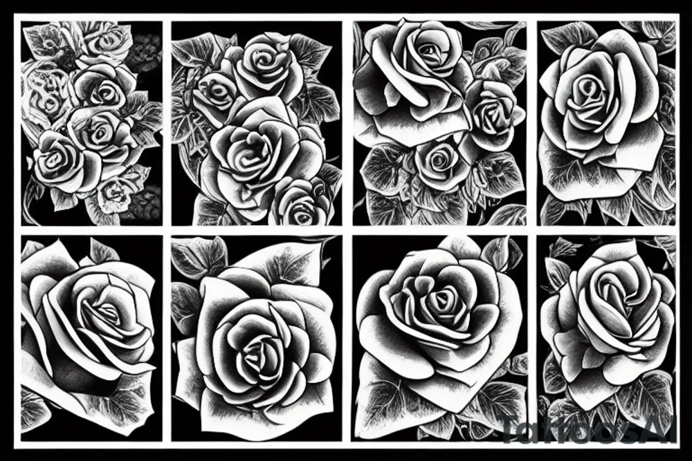 Ivy climbing around a black rose tattoo idea