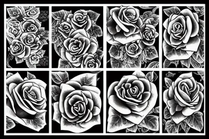 Ivy climbing around a black rose tattoo idea