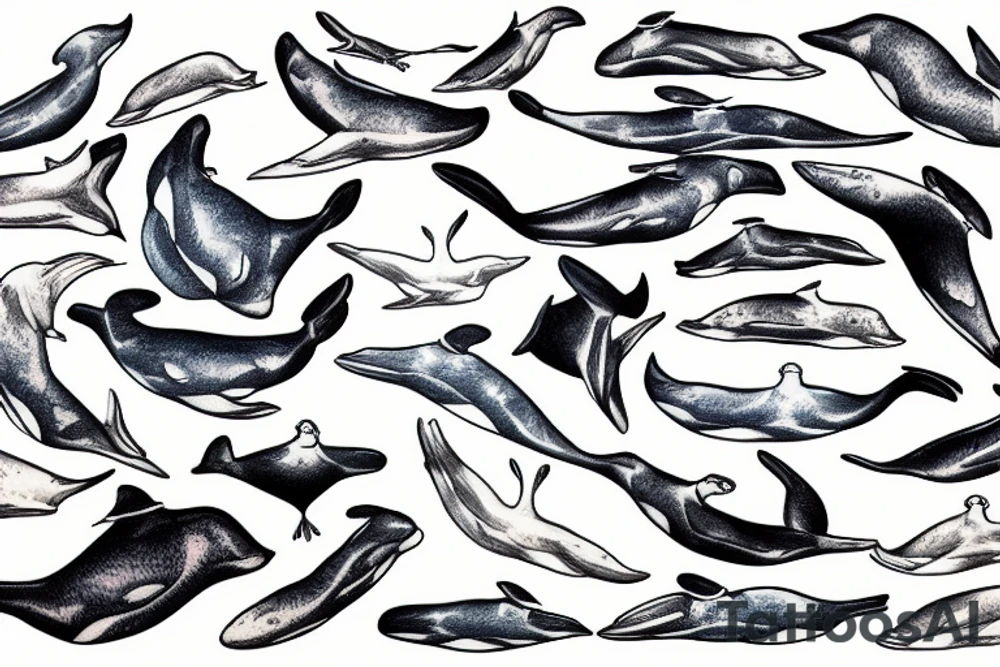 A seagull whale tattoo idea