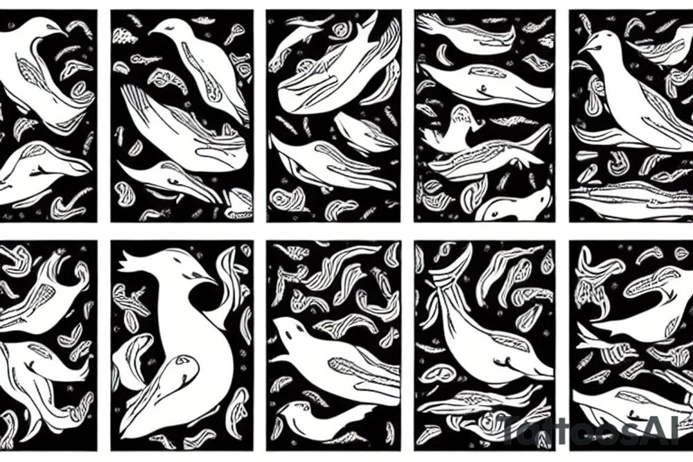 A seagull whale tattoo idea