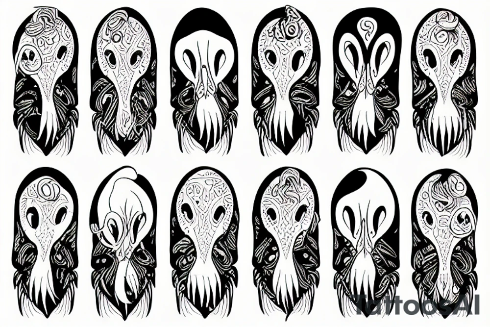 A seagull squid tattoo idea