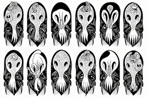 A seagull squid tattoo idea