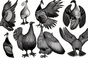 A wild turkey seagull tattoo idea