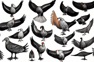 A wild turkey seagull tattoo idea