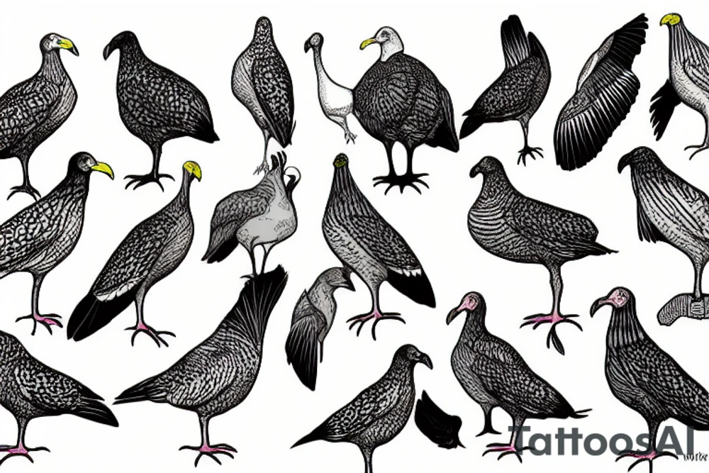 A wild turkey seagull tattoo idea